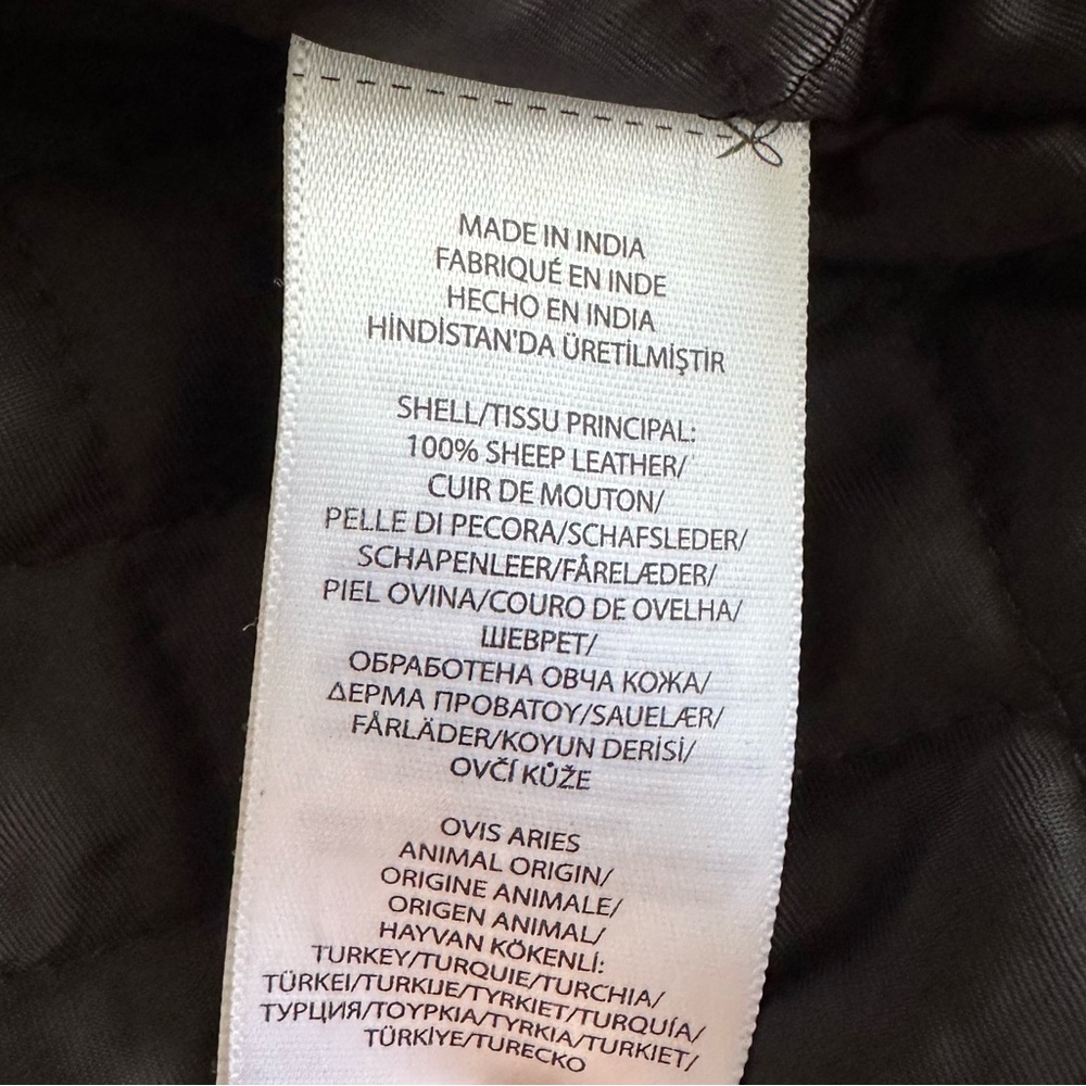 Polo Ralph Lauren Black Leather Biker Jacket - 100% Sheep Leather - size L - Picture 8 of 9